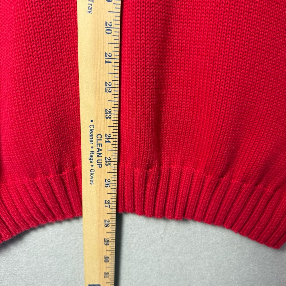 Vintage Polo Ralph Lauren Sweater Mens XL Red Chunky Knit Preppy Holiday Office - Picture 7 of 8